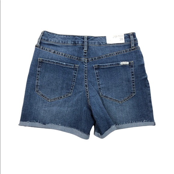 Ella Moss Beckett Cuffed Midi Exposed Button Fly Jean Shorts. Size 28 NEW - Picture 4 of 9